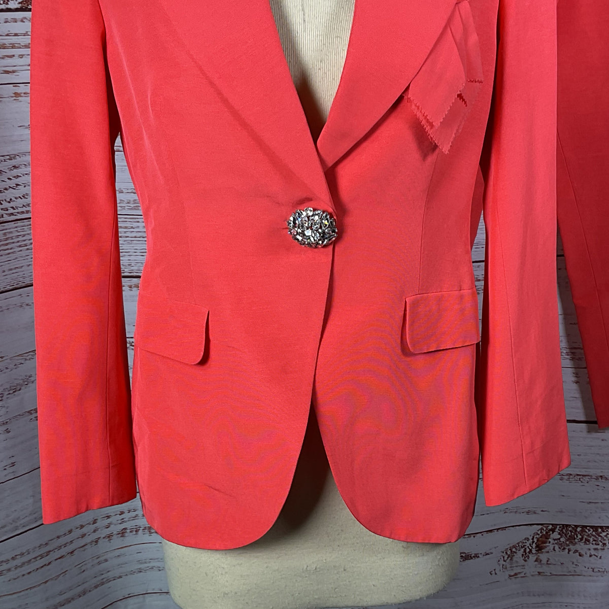 ESCADA Women's Coral Rhinestone Accents Suit- SZ 38/ 8 US