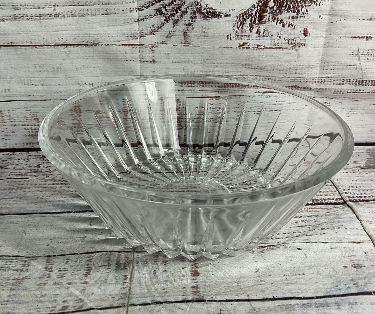 Val St. Lambert Vintage Sunburst Pattern 9" Crystal Bowl