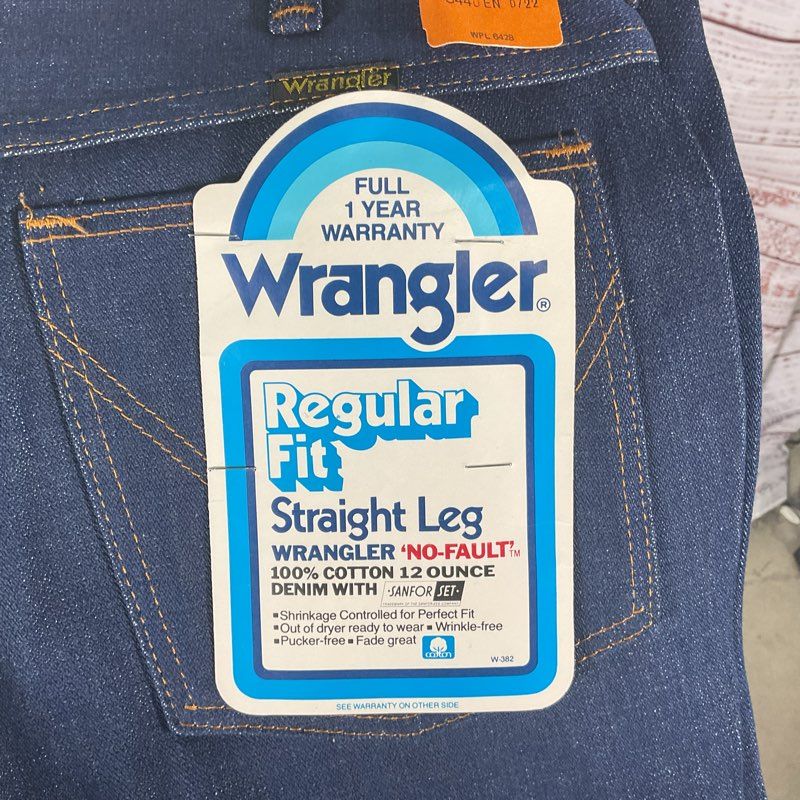 Vintage 80s Deadstock Wrangler 12 oz Straight Leg Regular Fit Jeans - Size 29x36