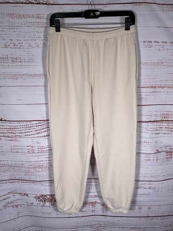 Vuori Women's Drawstring Jogger Pants Cream Bone Size S Cotton Blend Active