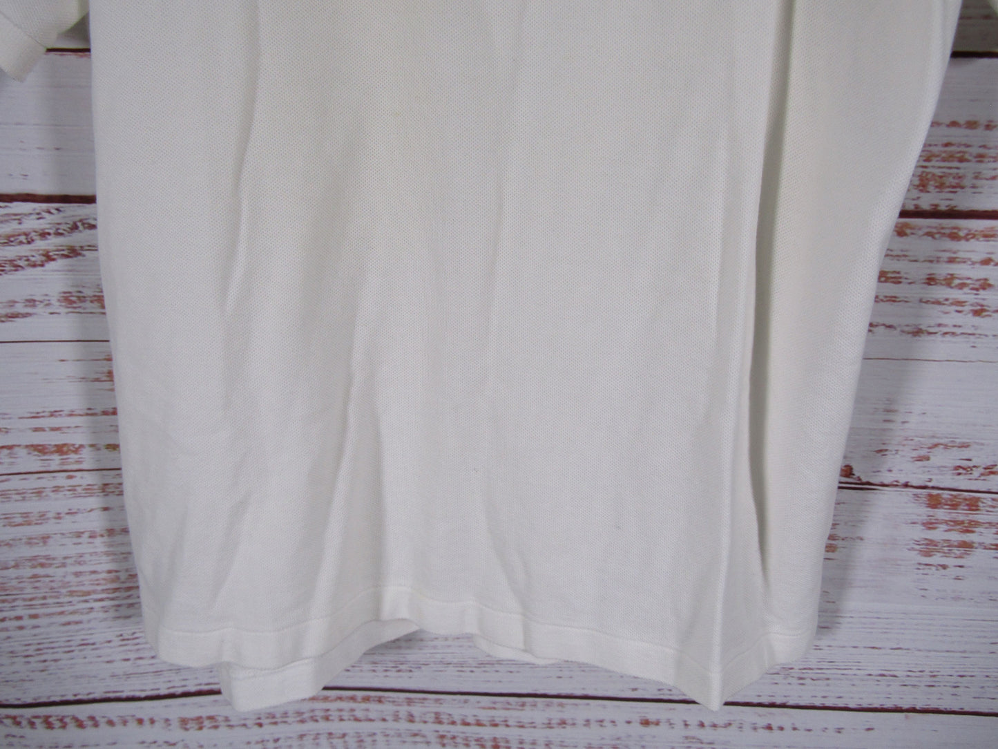 Vintage Burberrys Men's White Cotton Embroidered Polo Shirt Size L