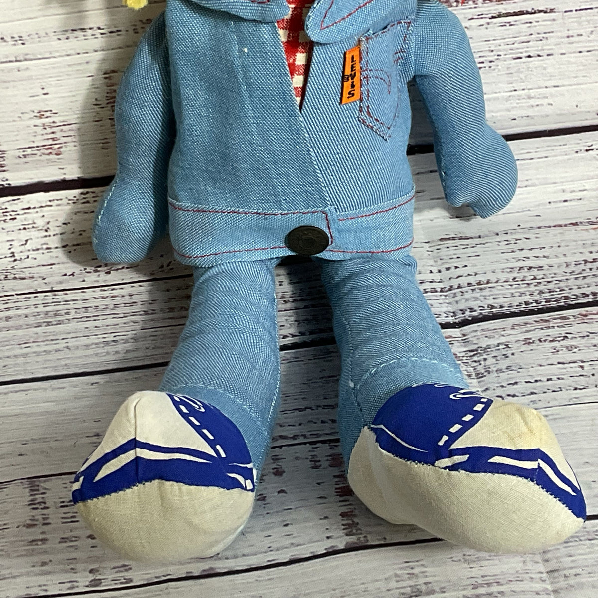 VTG. Nickerbocker Toy Co. LEVIS Denim Rag Doll with Jacket - 16"