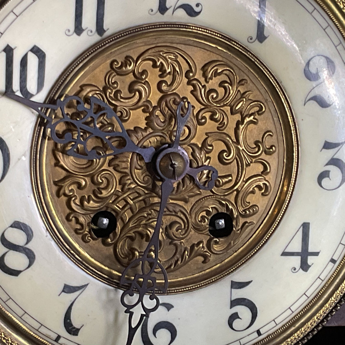 ANTIQUE German Oak Wood Pendulum Wall Clock with Keys- 28"