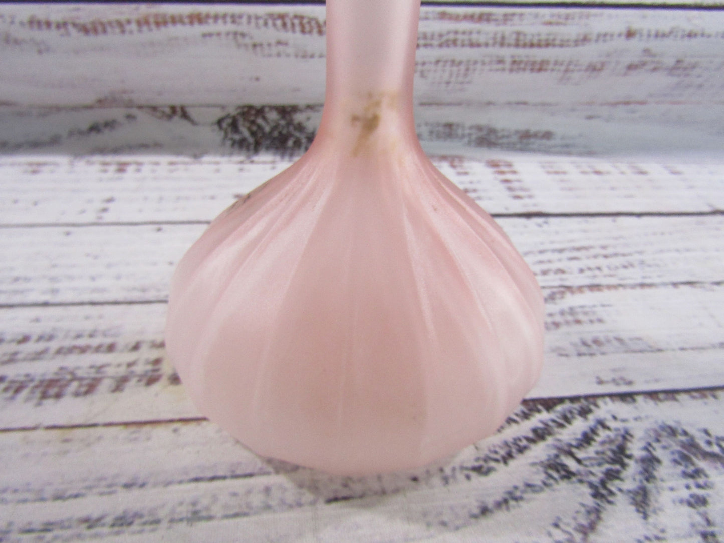 Vintage Centroverto Pink Frosted Glass Flared Vase Made in Italy