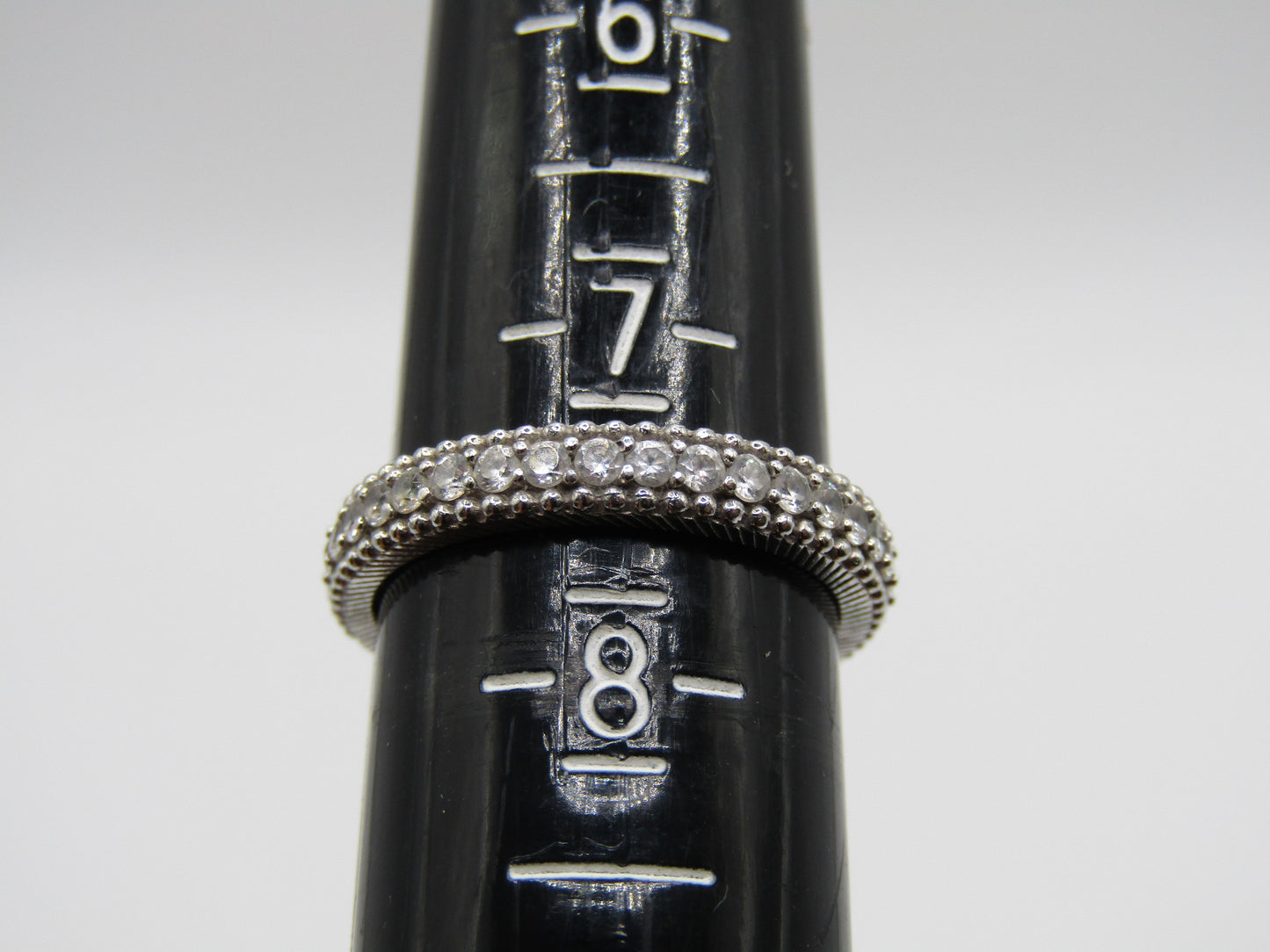 Judith Ripka Sterling Silver Cable Half Eternity Ring Size 7.5