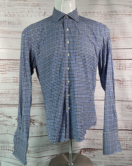 Liberty Shirt Co Gingham Print Long Sleeve Shirt Blue Multicolor
