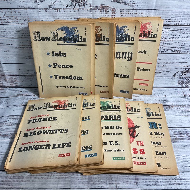 Lot Of 28 Vintage New Republic Magazines 1946-1947 (Incomplete)