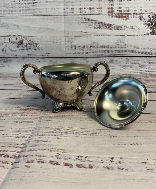 Vintage Wm. A. Rogers By Oneida Ltd. Silversmiths Silver- Plated Sugar Bowl