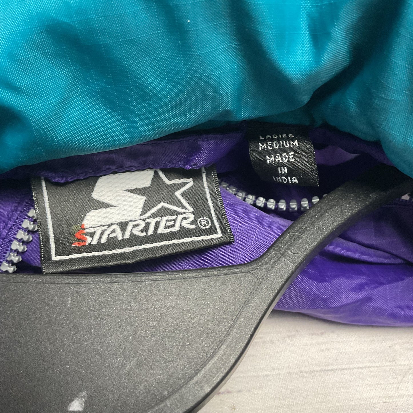 Starter Purple Turquoise Windbreaker Jacket - Size Medium