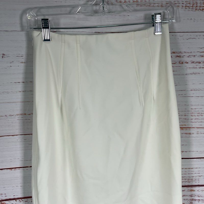 Adriana Degreas White Side Zip Midi Pencil Skirt - Size P/S