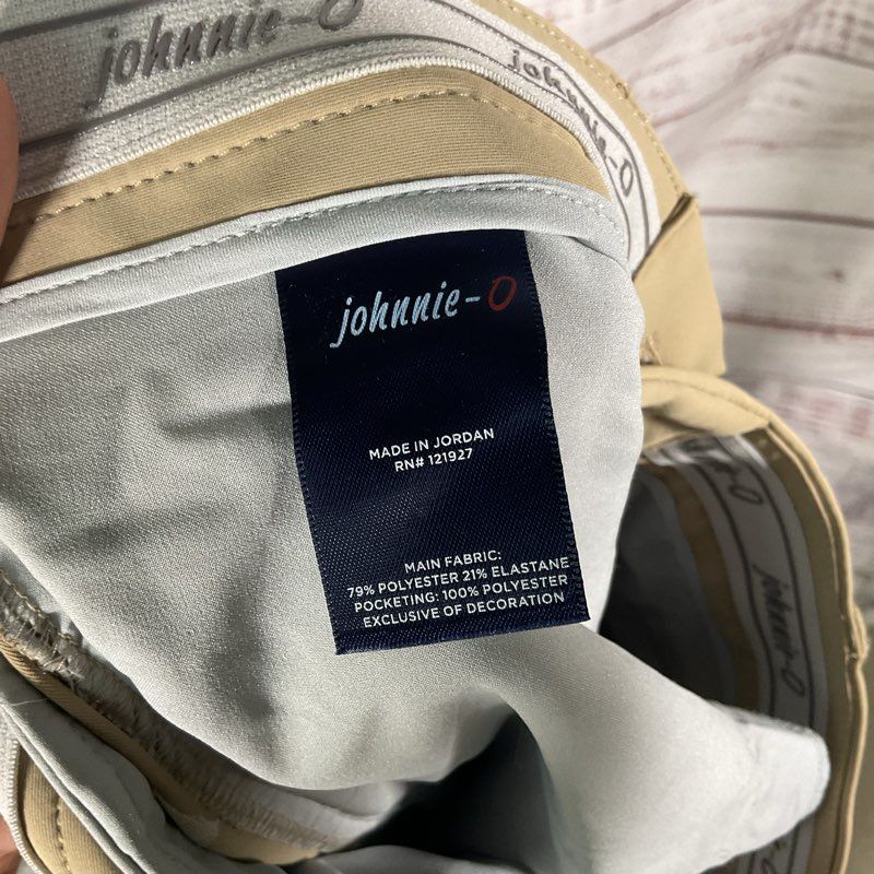 Johnnie-O Momentum Stretch Knit Performance Slacks Khaki Pants - Size 30x30