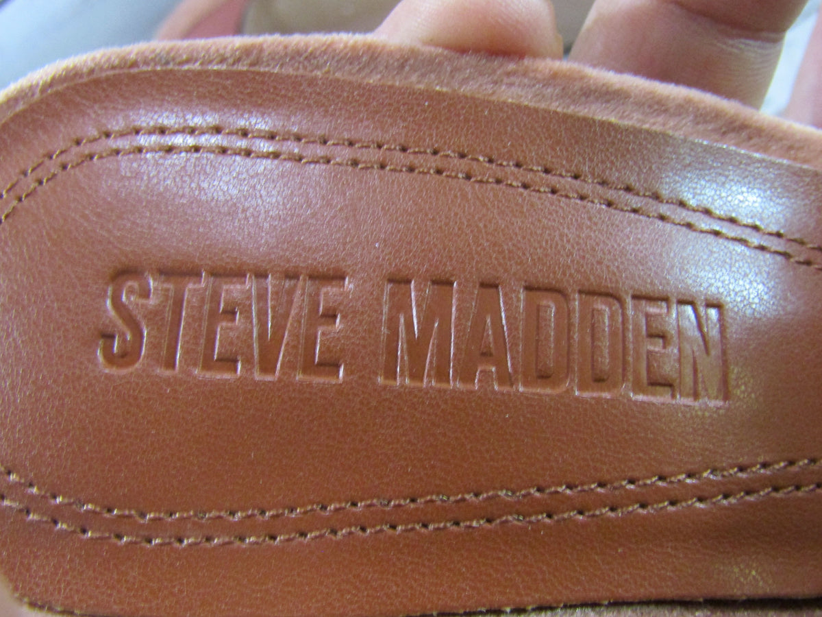 Steve Madden Affinity Women's Rust Satin Stiletto Heel Open Toe Sandals Size 8.5