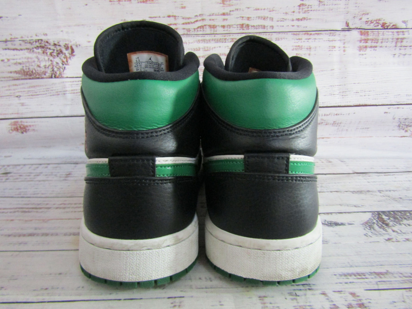 Nike Air Jordan 1 Pine Green Mid-Top Sneakers Size 9.5 554724-067