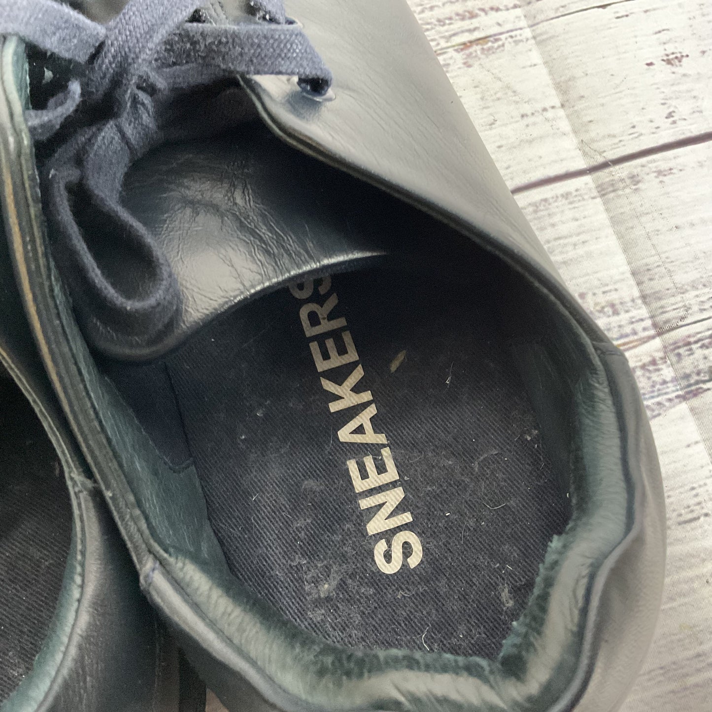 A.P.C. - Men's Leather Navy Blue Sneakers Shoe- SZ 45