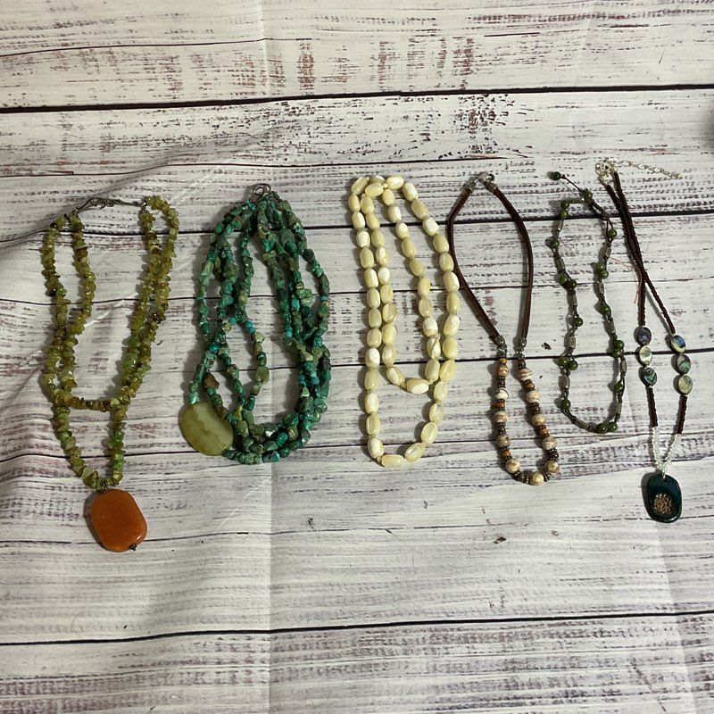 Lot of 6 Multi Gemstone Beaded Necklaces