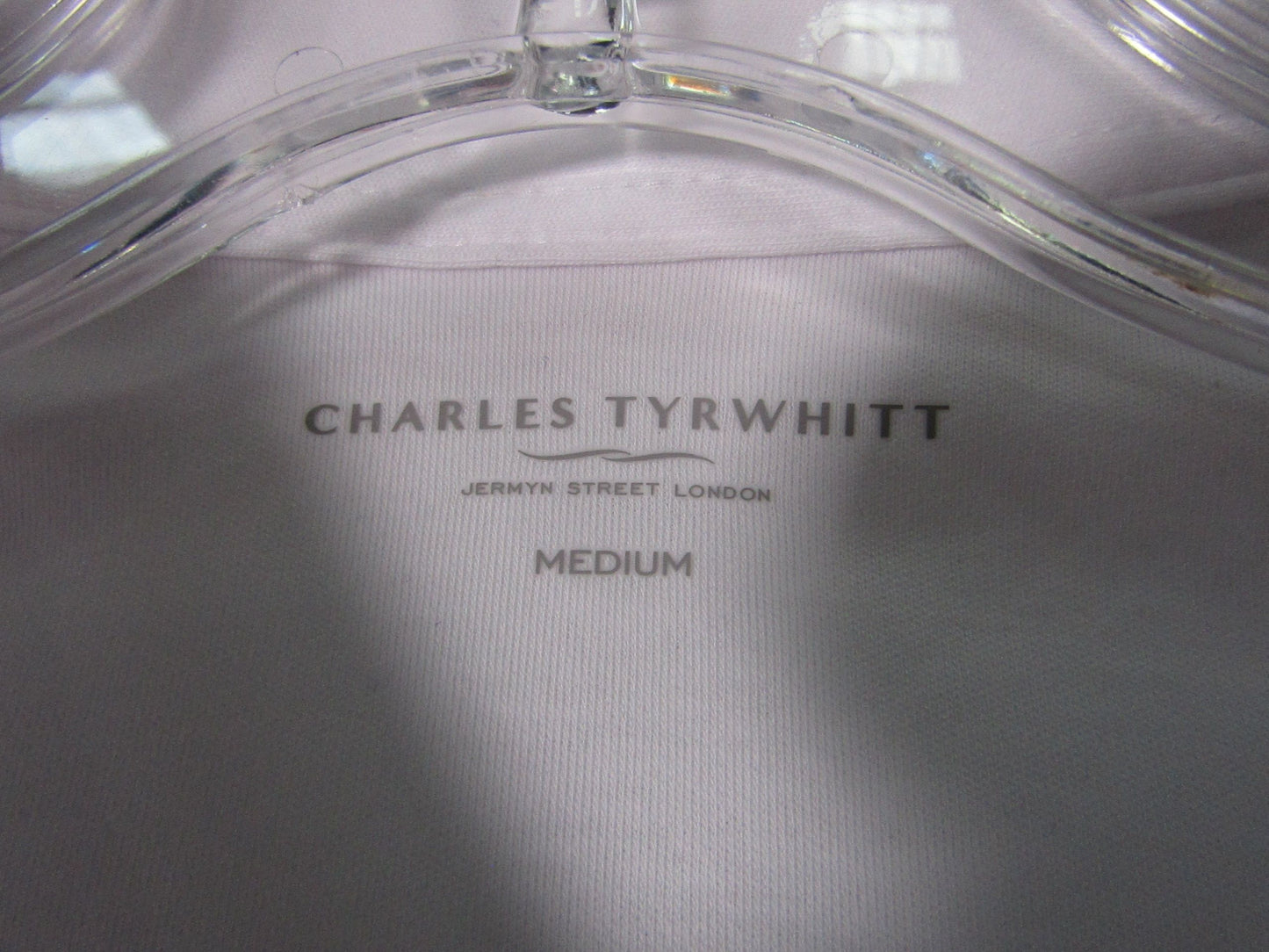 Charles Tyrwhitt White Short Sleeve Jersey Polo Shirt Size M