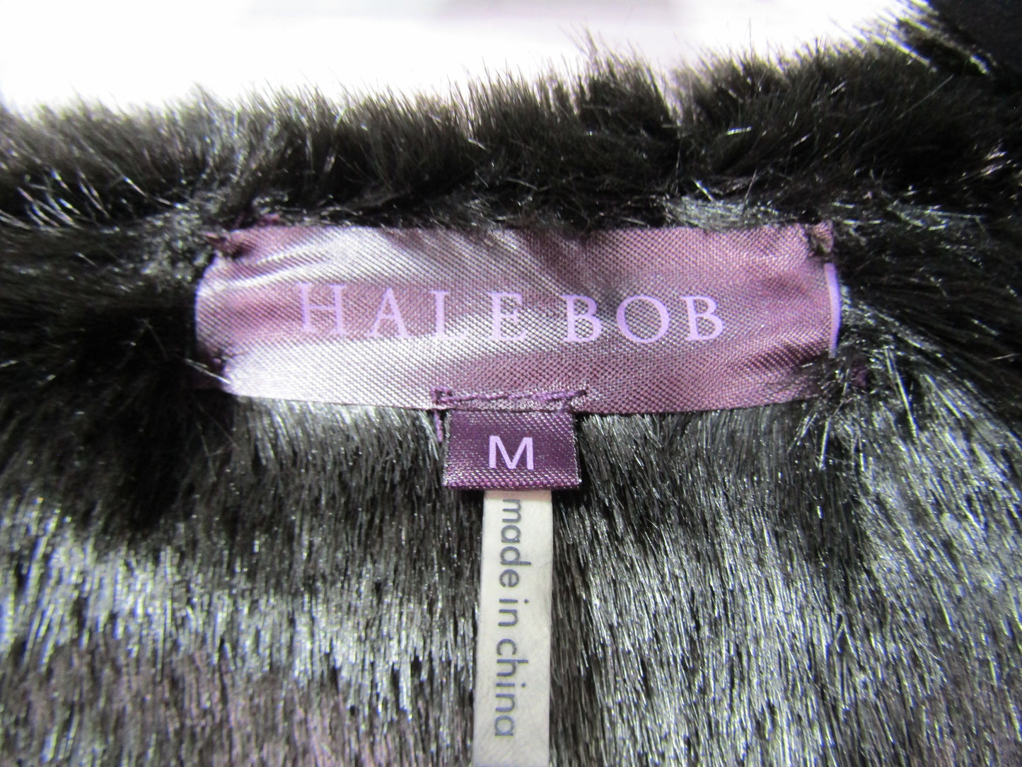 Hale Bob Women's Black Faux Fur Faux Suede Reversible Jacket Size M