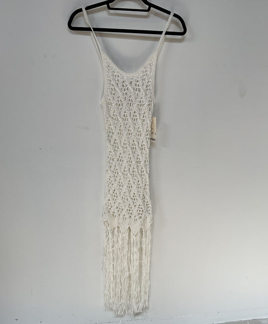 NWT Women's Urban Outfitters White Crochet w/fringed hem Dress Size XS