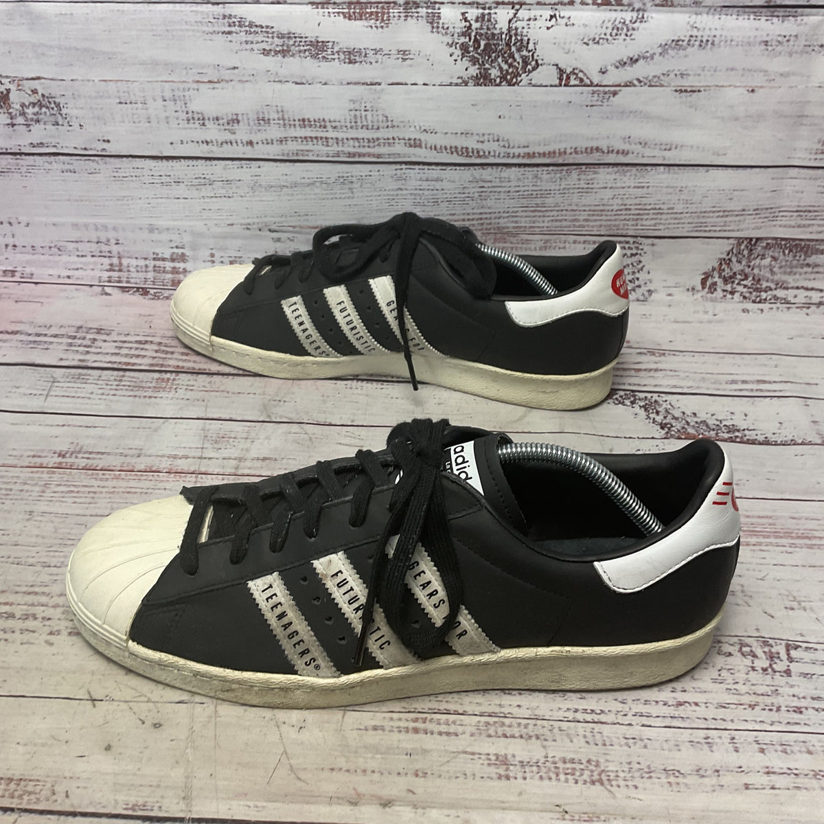 adidas Human Made Superstar Black White Sneaker Shoe Women Size 12