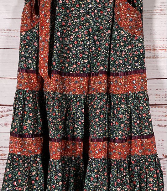 Jessica McClintock’s Gunnies Vintage Tiered Skirt Multicolor 12.5" Waist