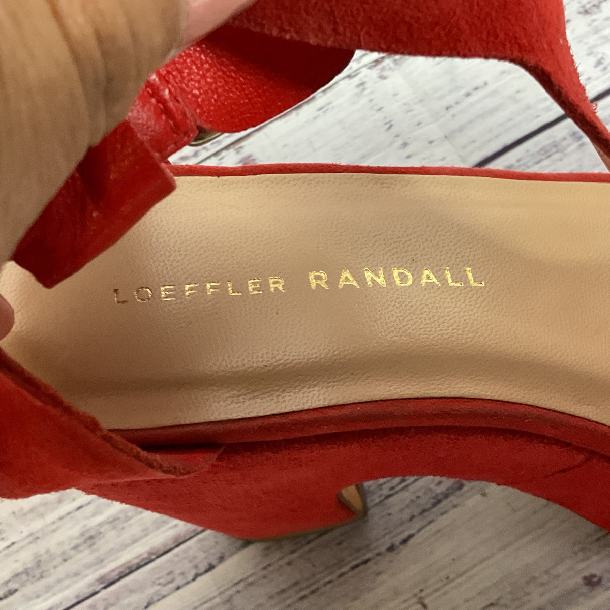 LOEFFLER RANDALL Women's Red Suede Minette Platform Heel Shoes- SZ 6