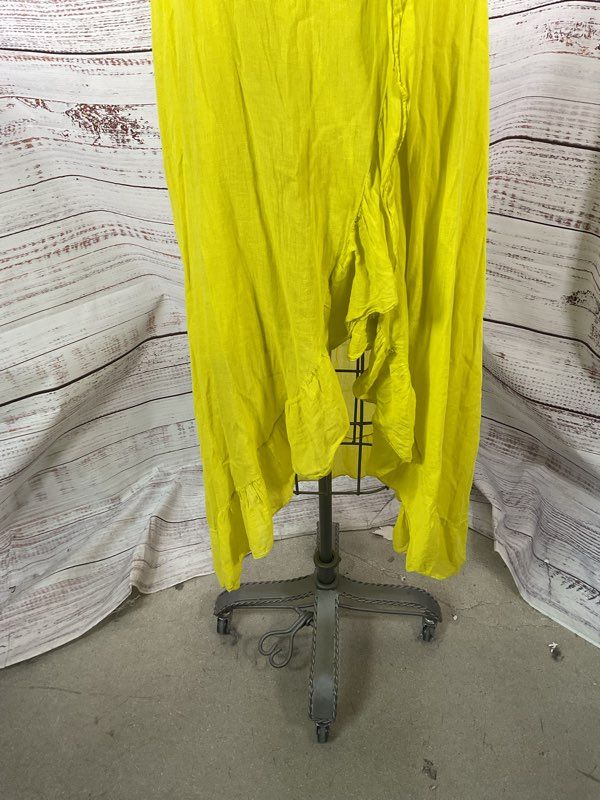 Meo Meli Women's Asymmetrical Neon Yellow Cotton Dress Made in Italy