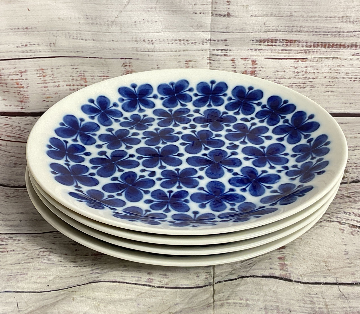 Rörstrand Mon Amie by Marianne Westman 8" Set of 4 Salad Plates Blue White