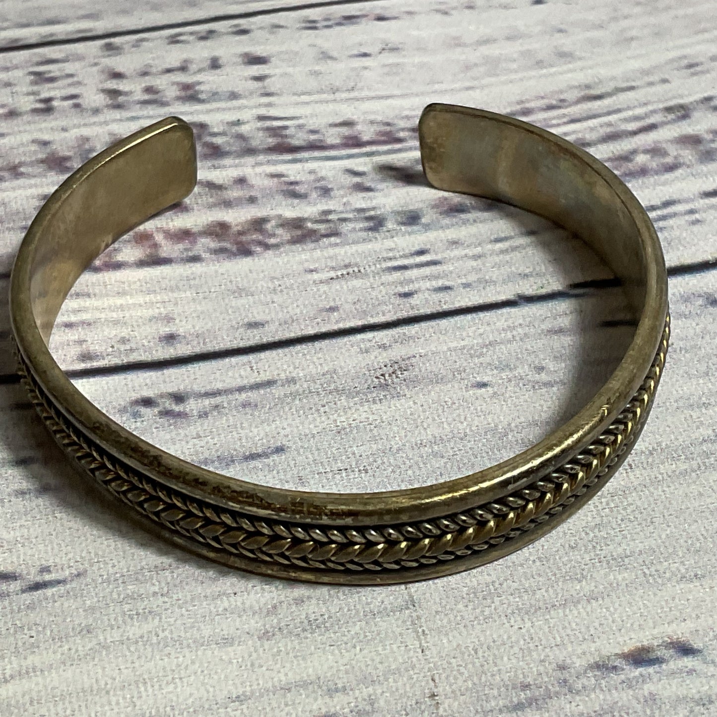 VTG. Native DANIEL MIKE Sterling & 12K Gold Filled Cuff 5.75" Bracelet- 20.17g