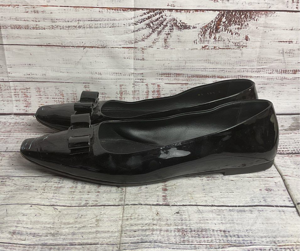 Ferragamo Vara Bow Ballerina Shoes Black 10.5