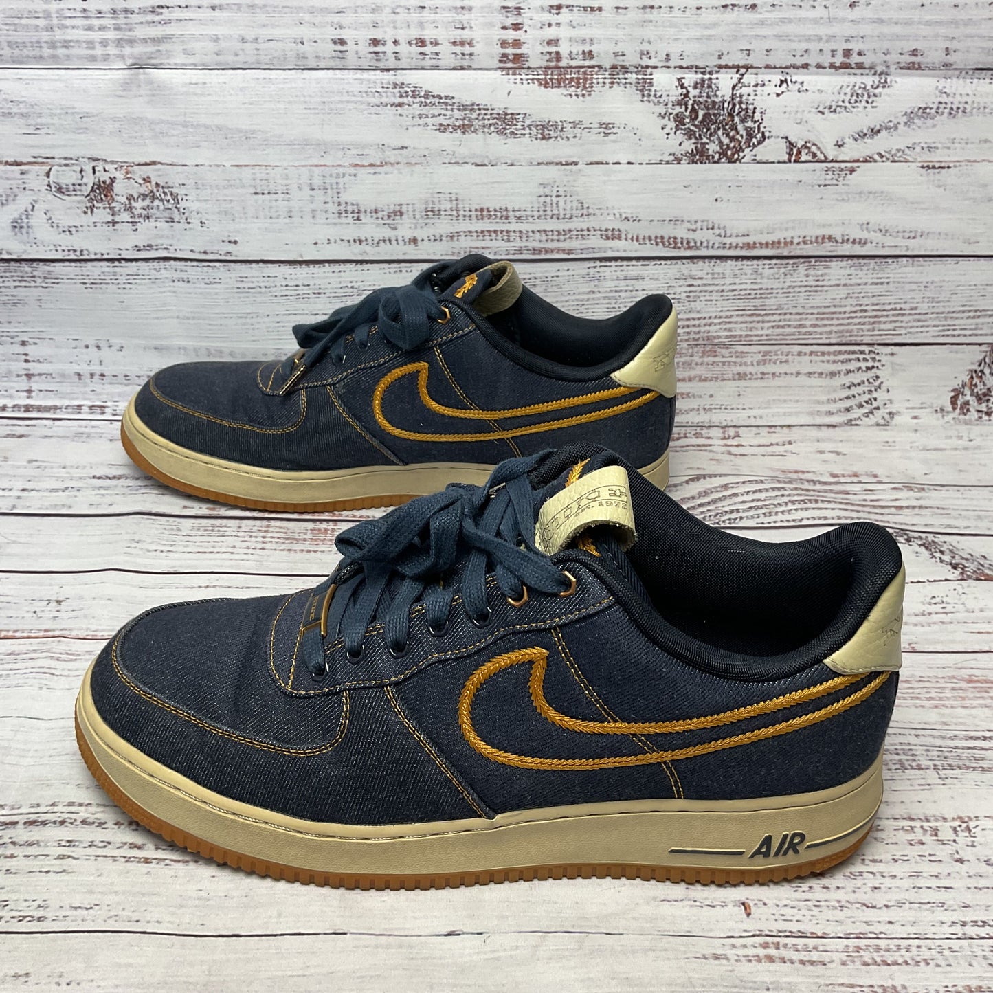 Nike Air Force 1 Low Premium Denim Blue Sneaker Shoe Women Size 11