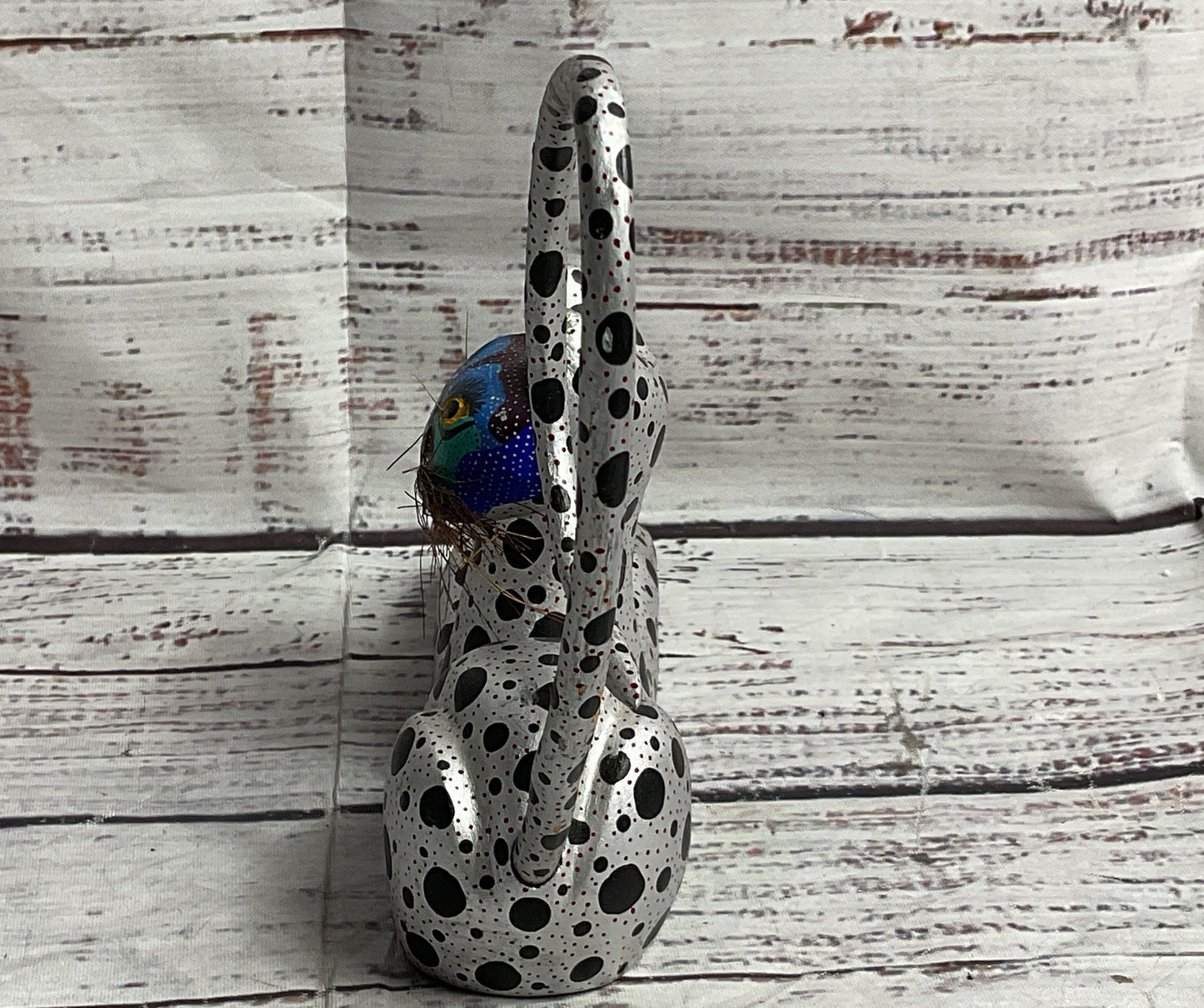 Luis Sosa Calvo Alebrije Wood Carved Cat Figurine Multicolor