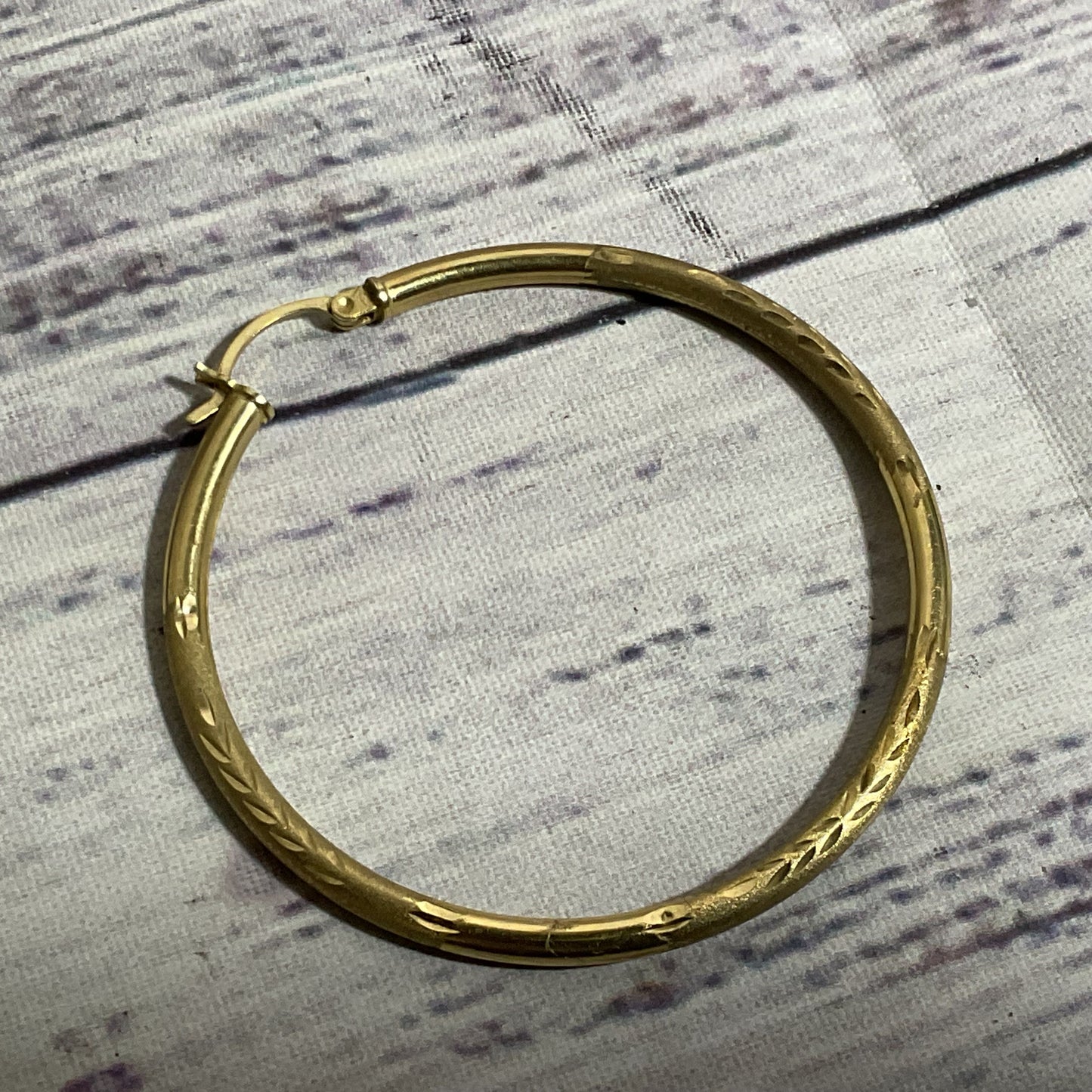 10K Yellow Gold 2.25" Hoop Earring- 2.14g