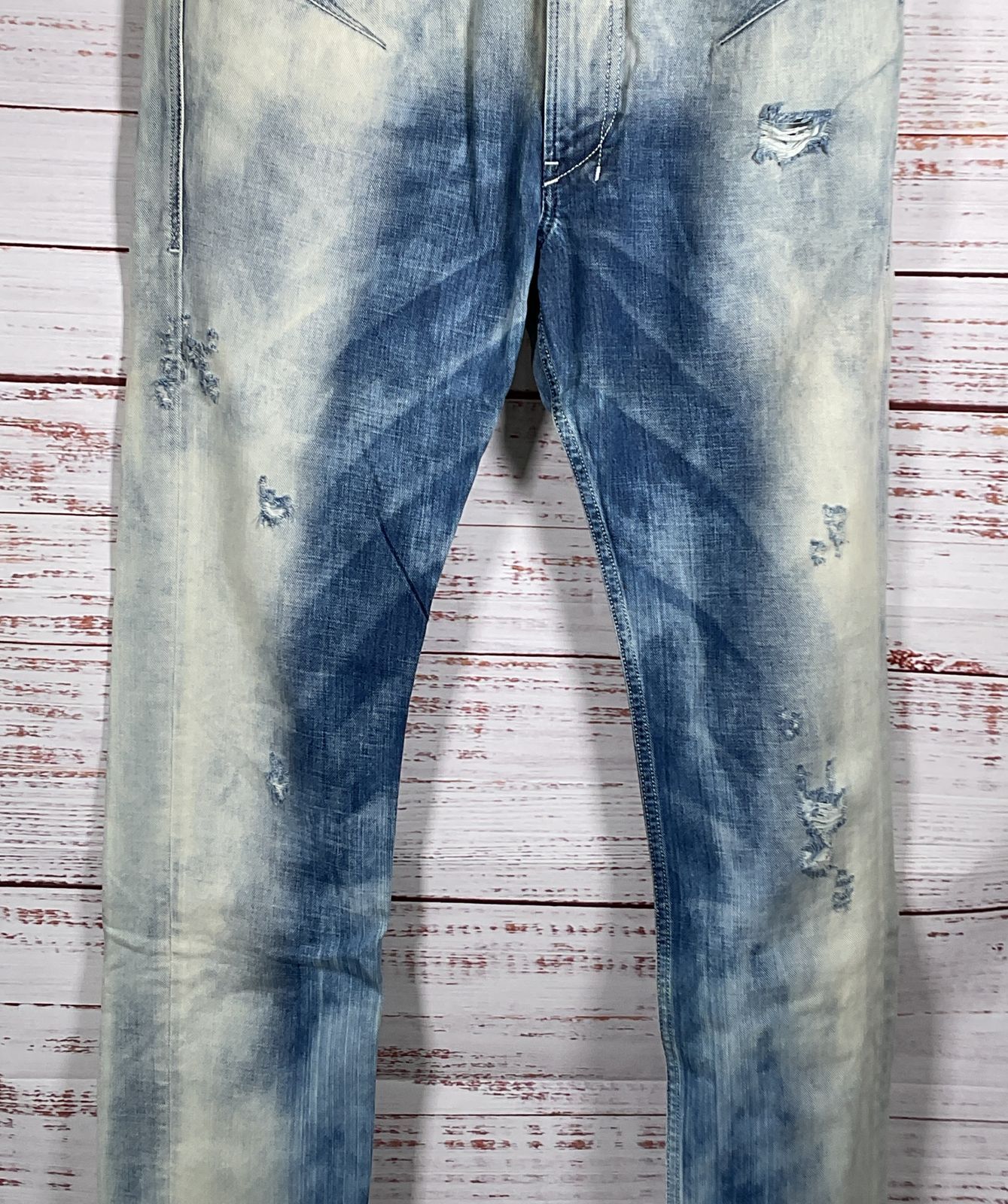 Diesel Shioner Distressed Bleached Jeans Blue W32 L32