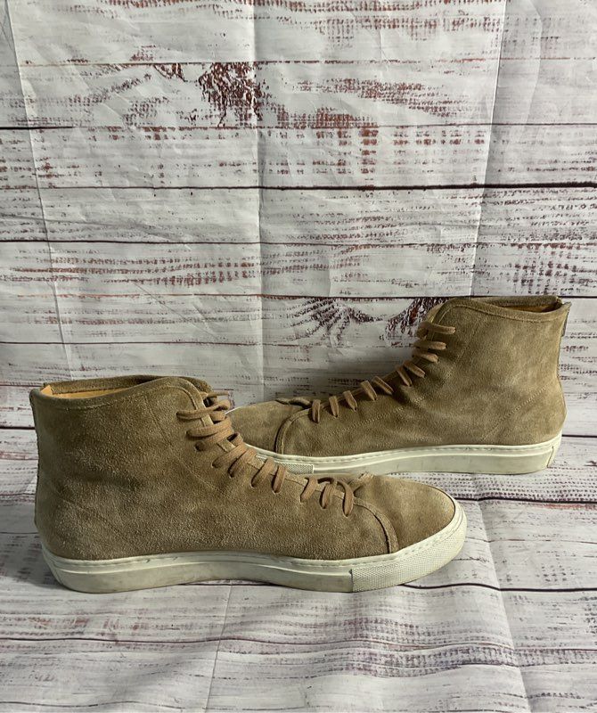 Woman by Common Projects Taupe Suede Ankle Zip High Top Sneaker Size 46 EU 13 US