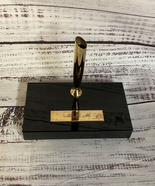 Vintage Sheaffer Marble Base Pen Holder Initial M.A.M