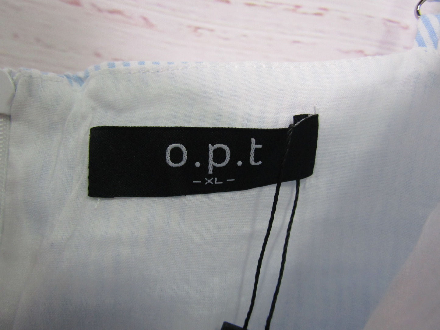 O.P.T Sasha Women's Light Blue Striped Midi Dress Size XL