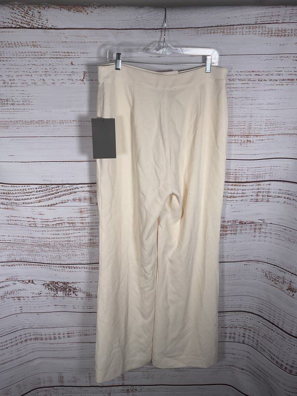 NEW Tuckernuck Women's Cream Wide Leg Acetate Pants Size 14