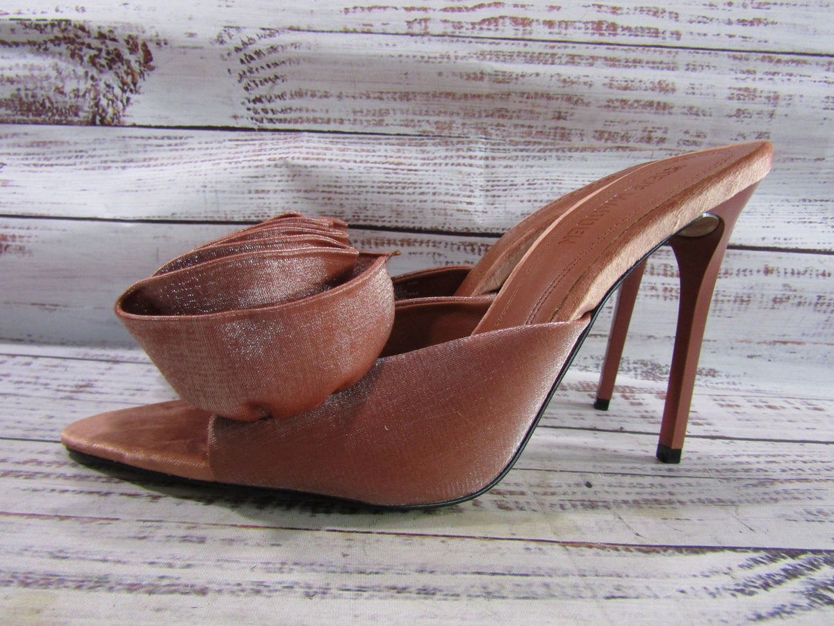 Steve Madden Affinity Women's Rust Satin Stiletto Heel Open Toe Sandals Size 8.5