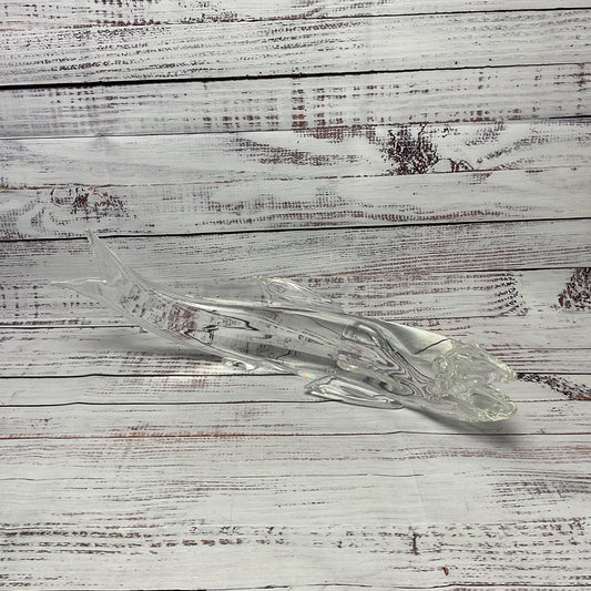 Steuben Crystal Glass Fish Salmon Art Sculpture 16" Long Signed Damaged*