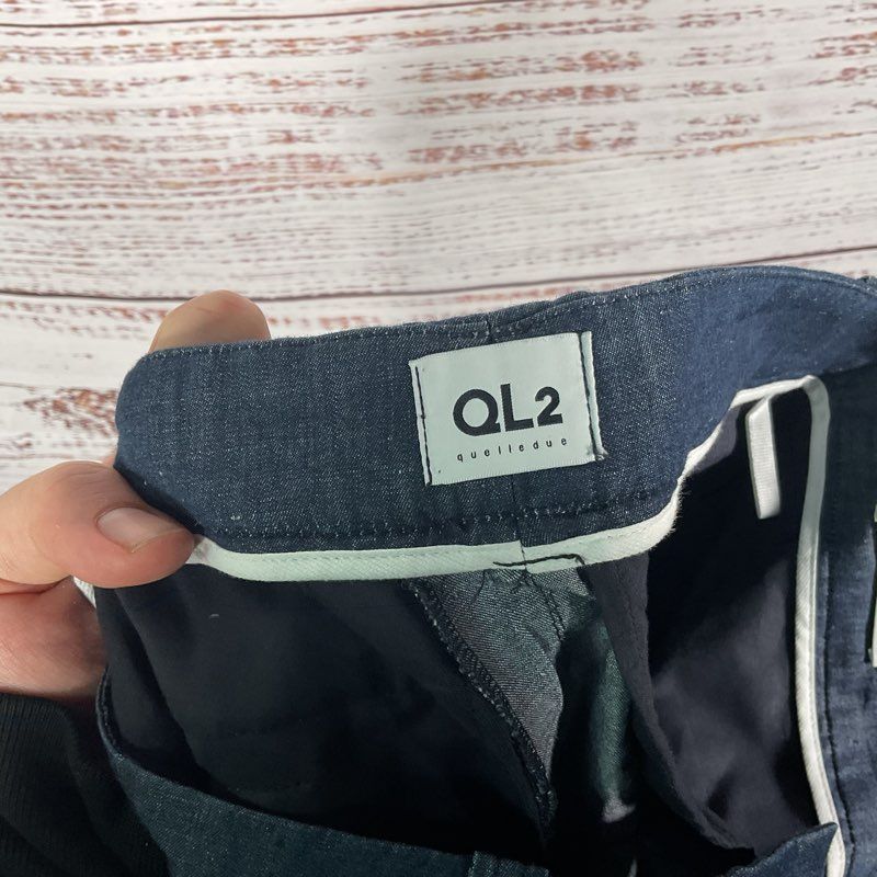 Brand New QL2 Melody Blue Cotton/Linen Blend Wide Leg Trouser Pants - Size 40