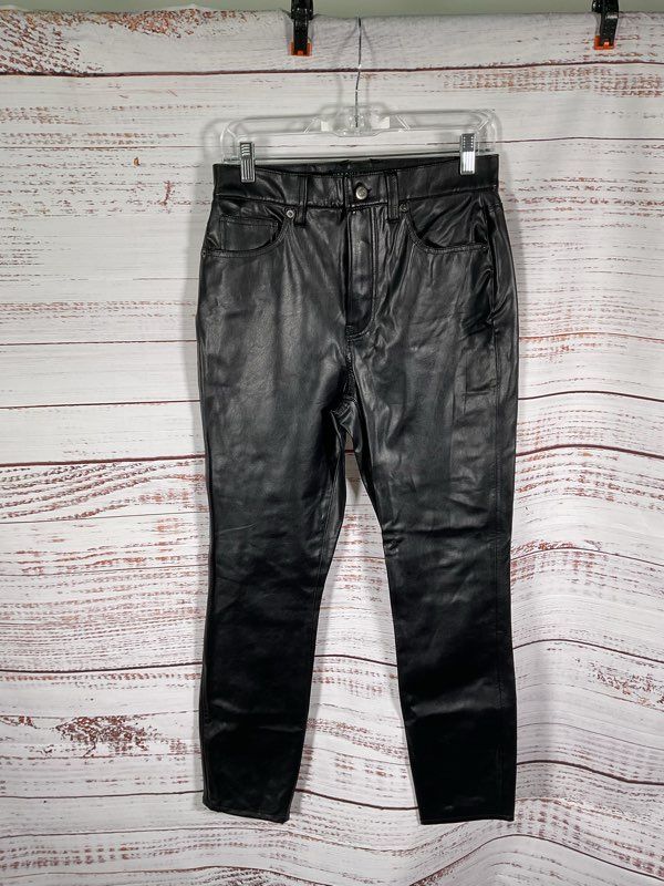 Veronica Beard Women's Faux Leather Black Straight Pants Size 29