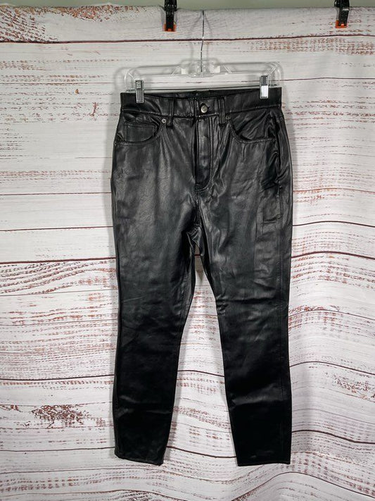 Veronica Beard Women's Faux Leather Black Straight Pants Size 29