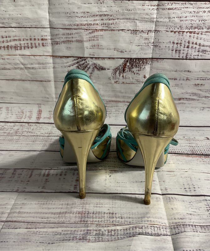 Vintage Valentino Garavani Patent Leather Suede Strappy Heels Size 37EU/7US