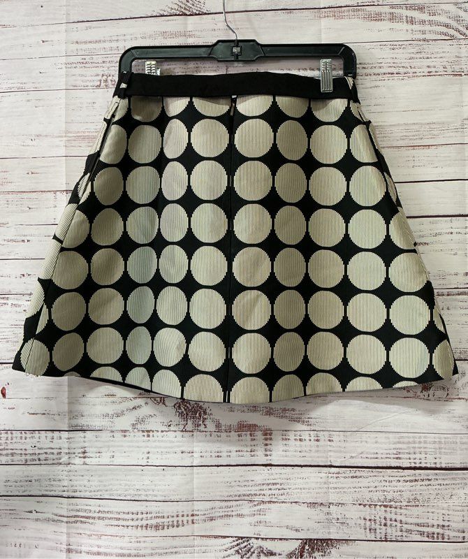 Women's Ted Baker London Belted Black and Beige Polka Dot Skirt Size 2/S