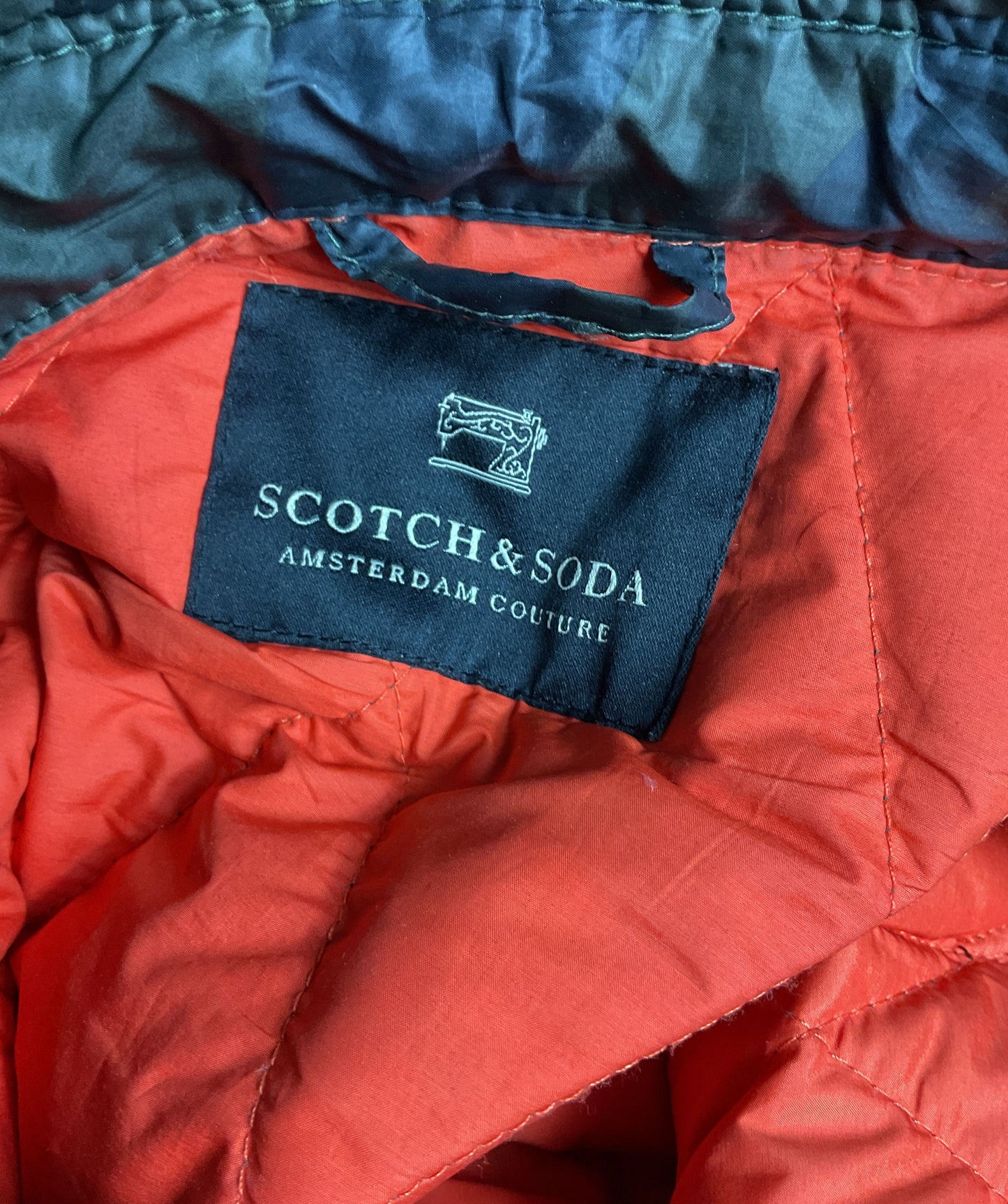 Scotch & Soda Camo Print Quilted Jacket Green L