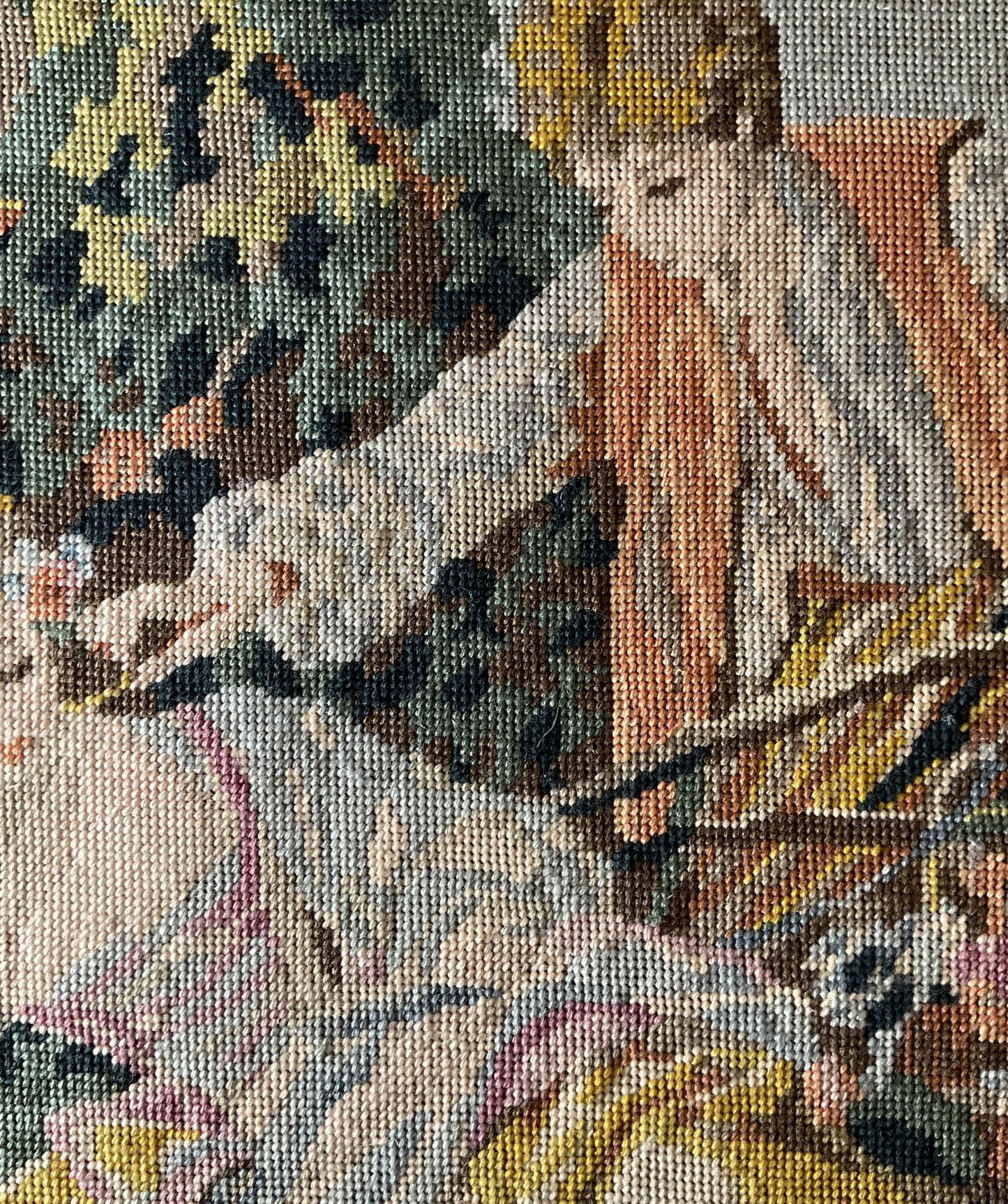 Antique MARGOT Made in France Tapestry Needlework Framed