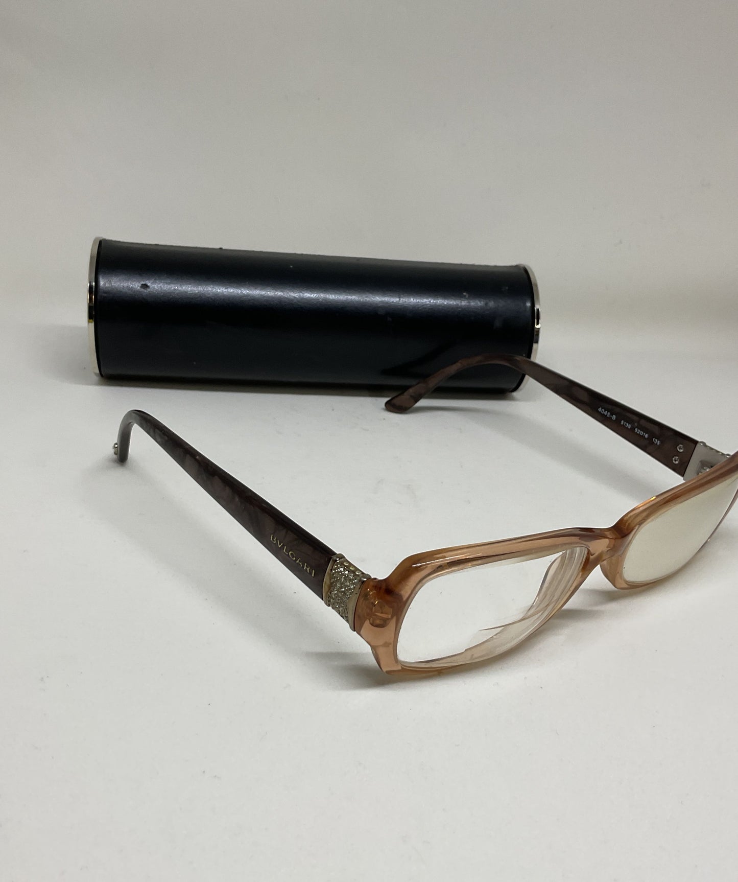 Bulgari 4045-B Beige Eyeglasses Frames Only Size 135 Italy