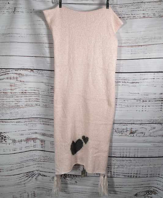 Wooden Ships Heart Tassel Wrap Scarf Pink
