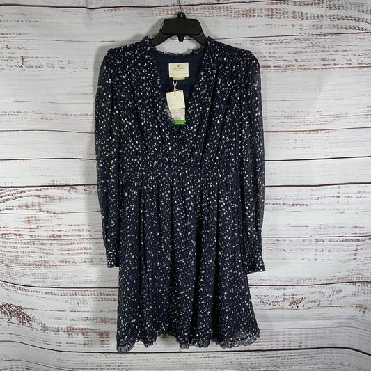 NWT Kate Spade Navy Blue Night Sky Lurex Dot Mini Dress - Size 2 MSRP $180