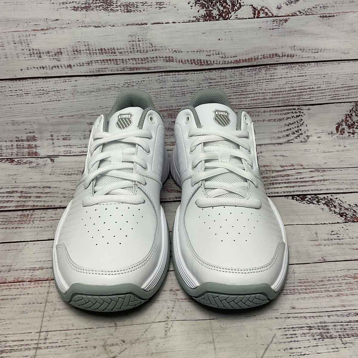 K-Swiss Court Express White Highrise Silver Sneaker Shoe Women Size 7.5 New